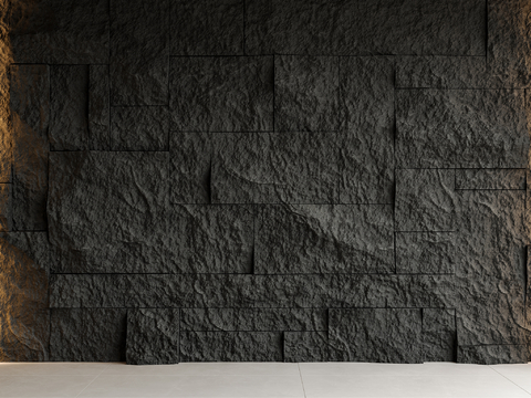 Modern rubble stone Wall stone wall culture stone black rubble stone wall