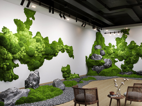 Modern interior moss wall landscaping