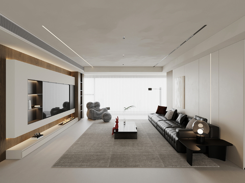 Italian minimalist living room black and white gray living room