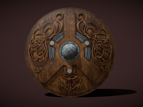 Serpentine-shaped Viking Shield Round Shield