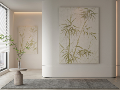 Modern bamboo leaf painting decorative painting