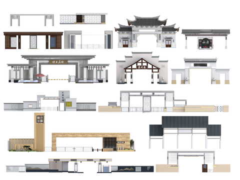 New Chinese Entrance Gate Landscape Gate Community Gate