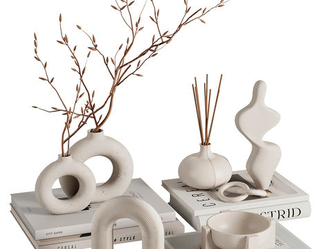 Modern Decorations Desktop Ornaments Books Vase