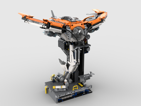 Lego toy blocks fighter sci-fi fighter maintenance platform