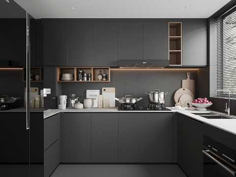 High-grade gray kitchen cabinet