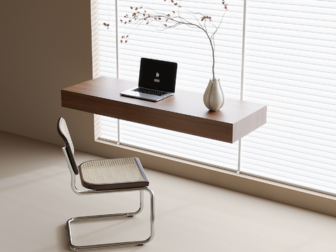 Mid-century Style book table hanging desk and chair