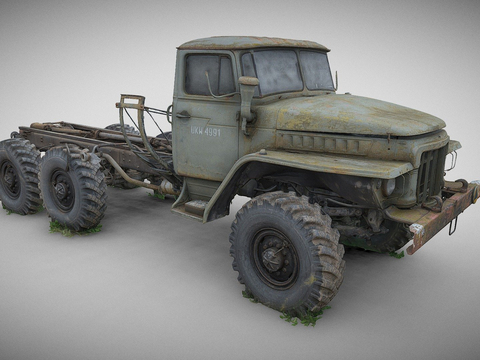 Ural 375D truck war damage car