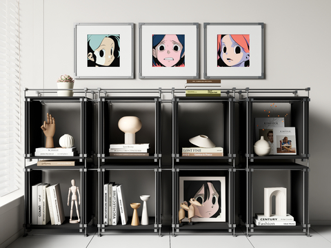 Modern Bookcase Low Cabinet