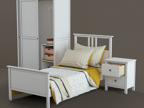 Modern kids Bed Wardrobe Bedside Cabinet Single Bed