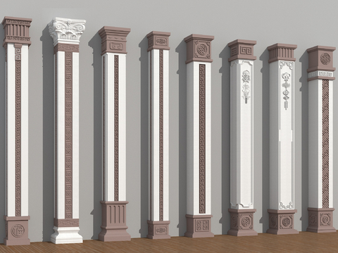 Chinese style column carved column square column