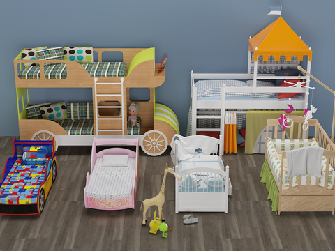 Modern crib kids Bedroom toy bunk