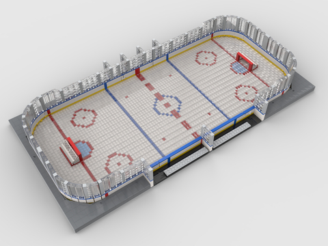 LEGO toy blocks ice hockey rink