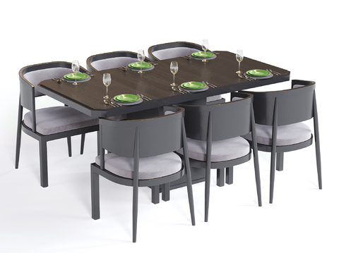 Modern Dining Table and Chair Rectangular Dining Table Eight-person Dining Table