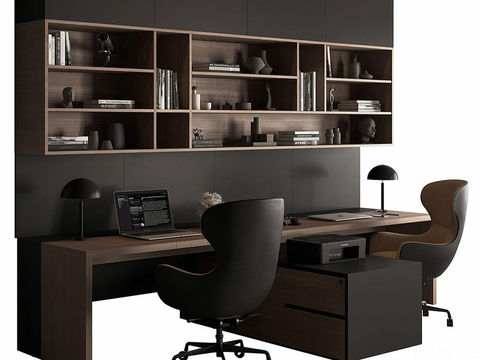 Modern Minimalist Office Desk and Chair Class Desk