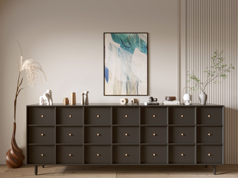 Modern Black Cabinet Bucket Cabinet Baibao Cabinet