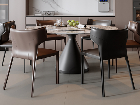 Italian Dining Table and Chair Round Table