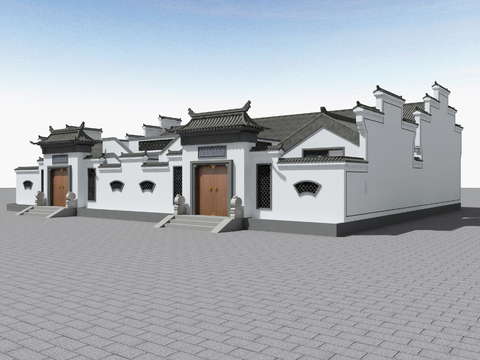 Neo-Chinese Style Double-team Villa Appearance Huizhou Architecture Courtyard