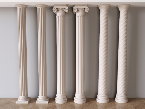 Gypsum column carved column