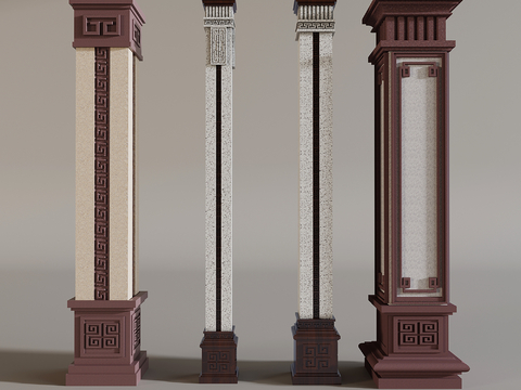 Chinese column, upright column, square column