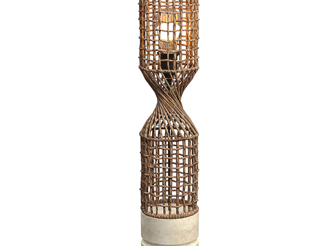 Nordic rattan floor lamp