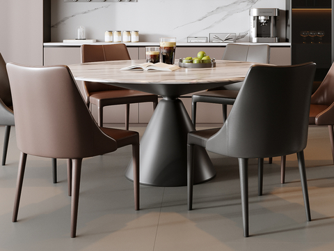 Italian Dining Table and Chair Round Dining Table