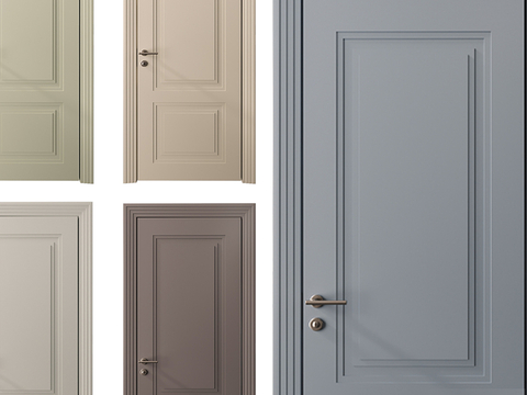 Modern Simple Single Door Paint Door Morandi Color Door