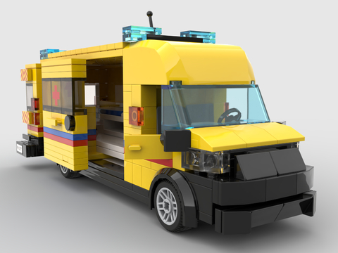 Lego toy blocks ambulance life-saving car