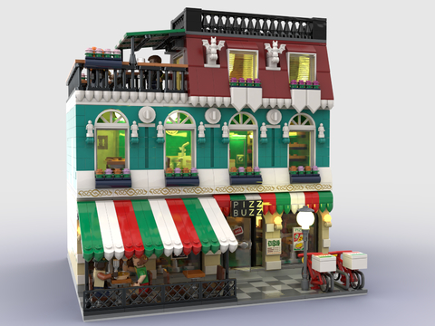 LEGO toy blocks pizza shop