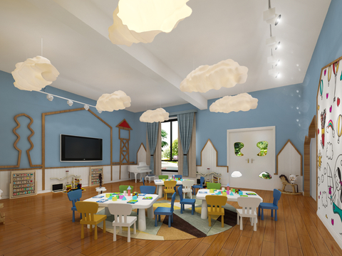 Modern Children's Paradise Kindergarten Classroom