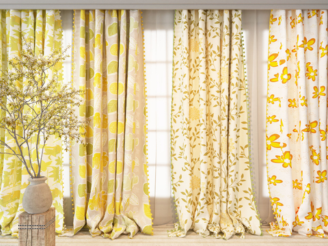 Yellow Floral Curtain