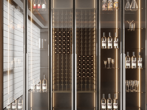 Affordable Luxury Style Glass Wine Cabinet