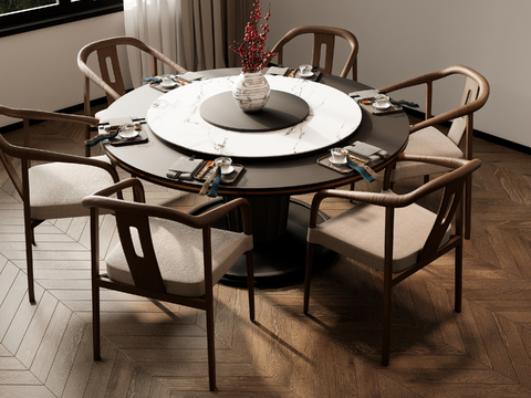 New Chinese Dining Table and Chair Round Table