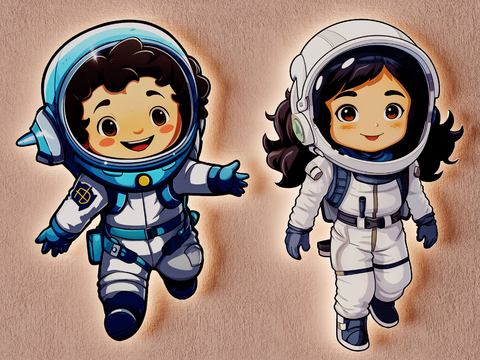 Astronaut Astronaut Astronaut Cartoon Wall Decoration