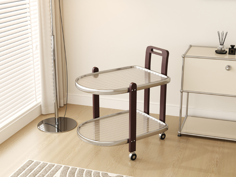 Cream Style glass trolley corner