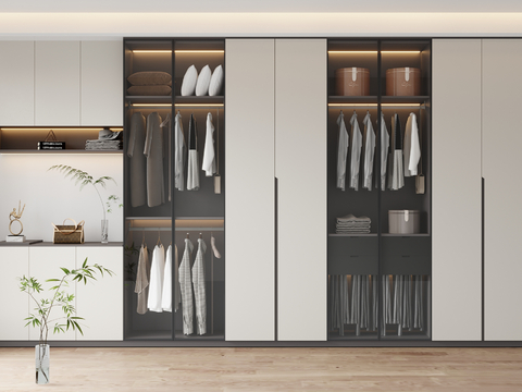 Modern wardrobe dresser integrated cabinet