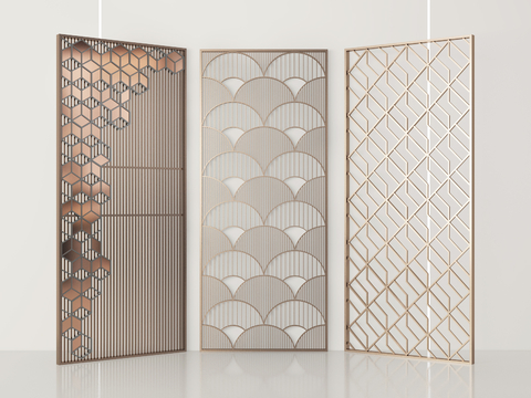 Metal hollow partition fish scale partition