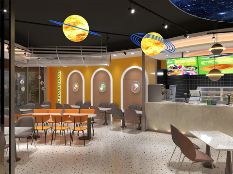 Modern Fast Food DiningRoom Burger Restaurant