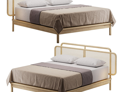 Wabi-sabi Style Double Bed