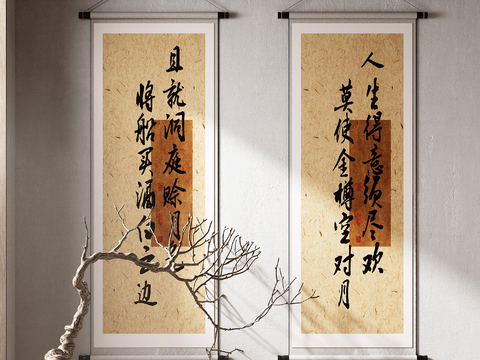 New Chinese-style decorative painting calligraphy scroll painting