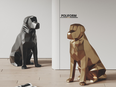 poliform puppy sculpture art ornaments