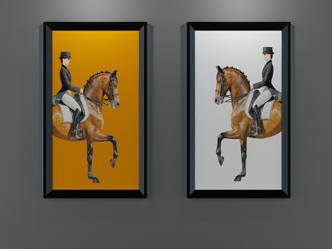 Horse riding hanging painting decorative painting