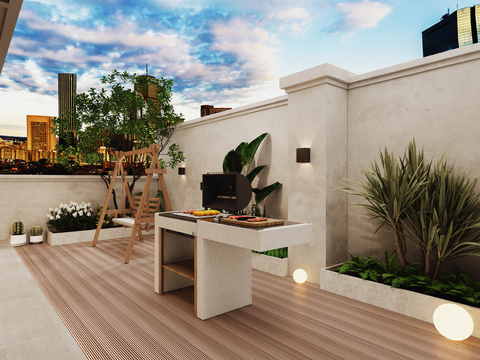 Modern Balcony Terrace Roof Garden