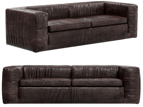 Leather sofa double sofa