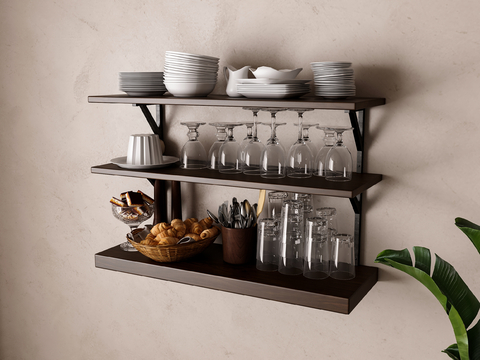 European-style kitchen wall-mounted storage rack