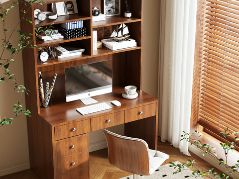 Antique Desk Writing Desk Bookcase