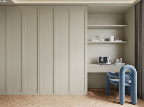 Cream Style dresser integrated cabinet