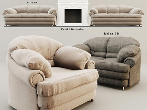 Relax European Style Single Sofa Double Sofa Vintage Sofa