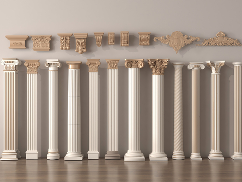 European style column Roman column Gate column Gypsum column Pilasters carved