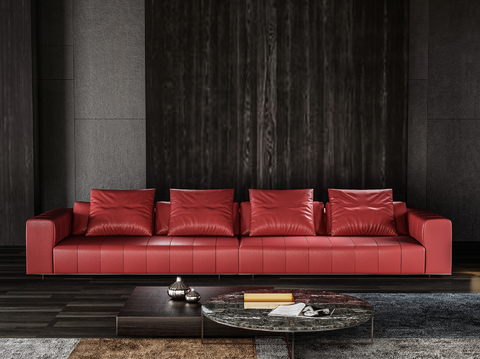 Minotti Multiplayer Sofa Leather Sofa