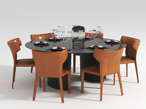 Affordable Luxury Style Round Dining Table and Chair